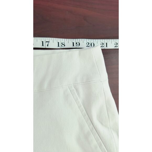 Spanx Elastic Waist Pants Women's Sz 1X White Straight Crop Leg Stretch Pull-on - Picture 6 of 15